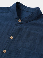 Solid Henley Summer Short Sleeve Shirt