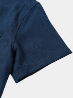 Solid Henley Summer Short Sleeve Shirt