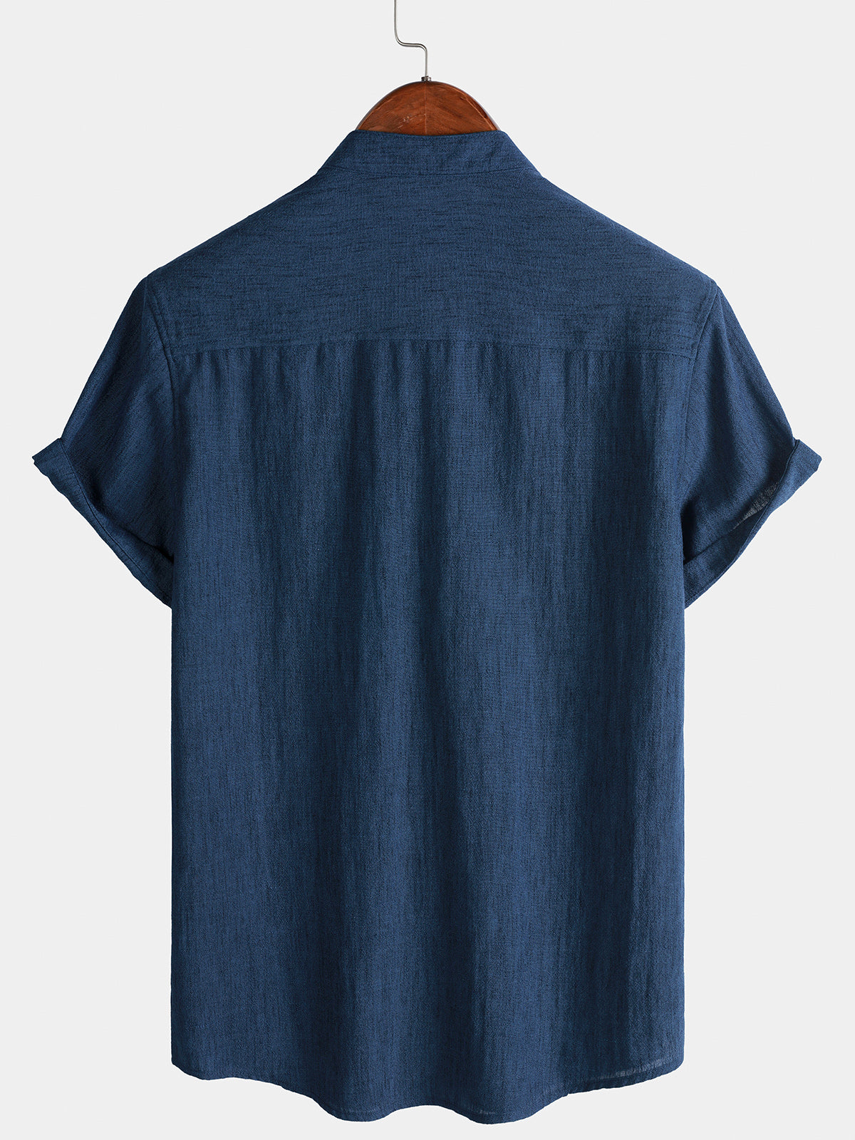 Solid Henley Summer Short Sleeve Shirt