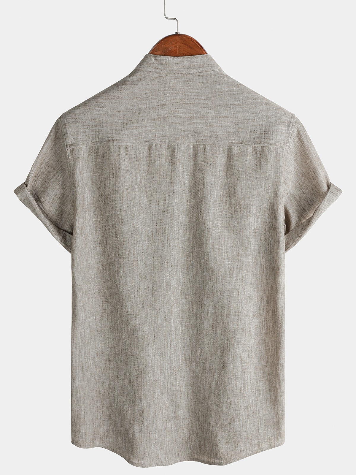 Solid Henley Summer Short Sleeve Shirt