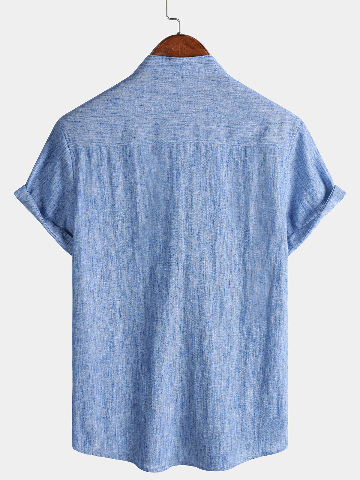 Solid Henley Summer Short Sleeve Shirt