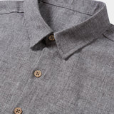 Solid Buttoned Relaxed Short Sleeve Shirt