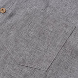 Solid Buttoned Relaxed Short Sleeve Shirt