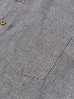 Solid Buttoned Relaxed Short Sleeve Shirt