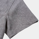 Solid Buttoned Relaxed Short Sleeve Shirt