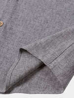 Solid Buttoned Relaxed Short Sleeve Shirt