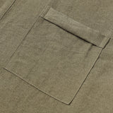 Solid Mandarin Collar Short Tab Short Sleeve Shirt