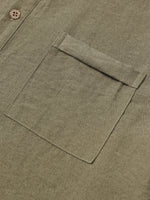 Solid Mandarin Collar Short Tab Short Sleeve Shirt
