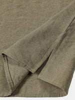 Solid Mandarin Collar Short Tab Short Sleeve Shirt