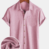 Comfort Solid Pink Short Sleeve Sport Shirt