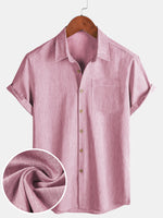 Comfort Solid Pink Short Sleeve Sport Shirt