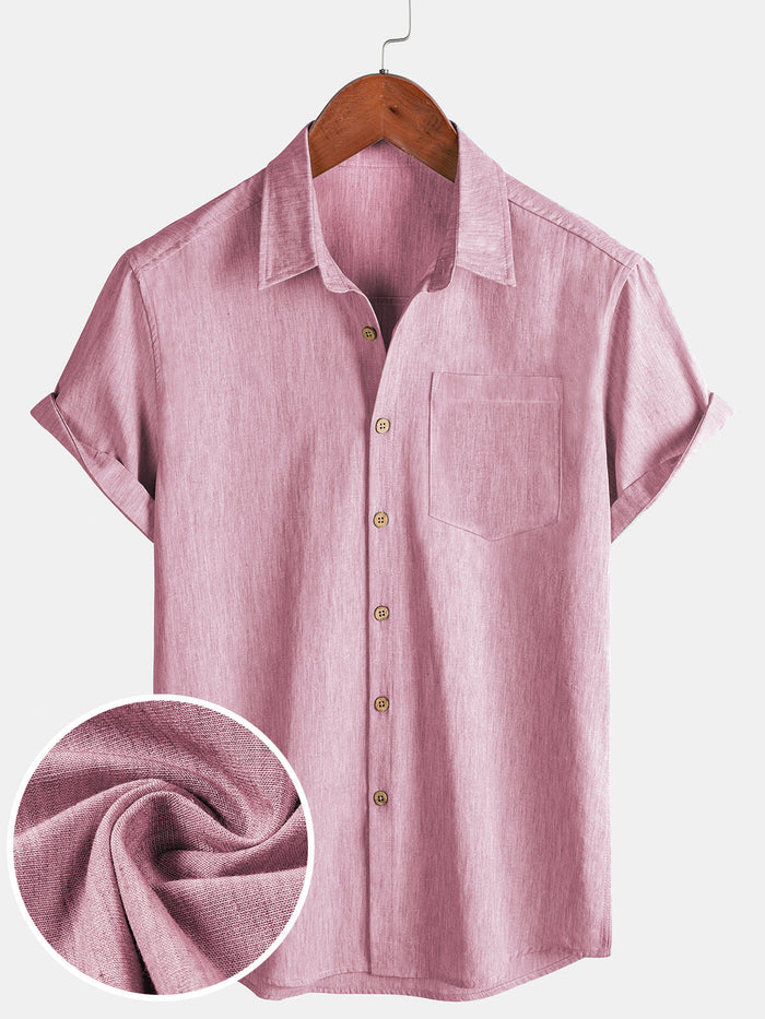 Comfort Solid Pink Short Sleeve Sport Shirt
