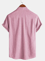 Comfort Solid Pink Short Sleeve Sport Shirt