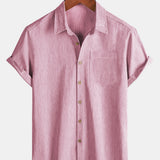 Comfort Solid Pink Short Sleeve Sport Shirt