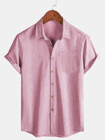Comfort Solid Pink Short Sleeve Sport Shirt