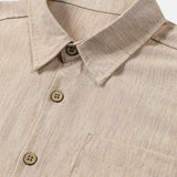 Comfort Solid Beige Short Sleeve Sport Shirt