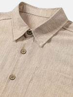 Comfort Solid Beige Short Sleeve Sport Shirt