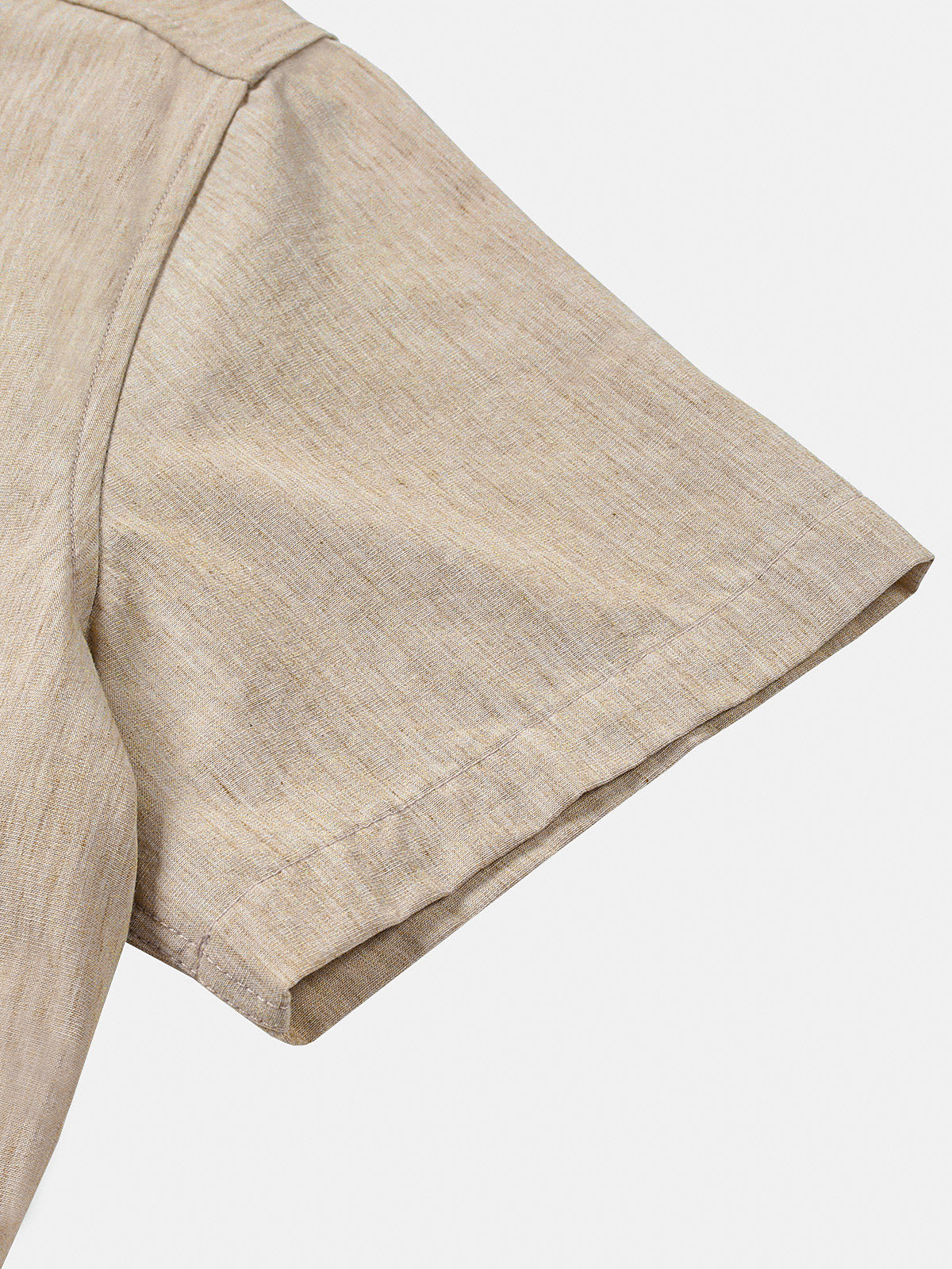 Comfort Solid Beige Short Sleeve Sport Shirt