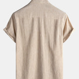 Comfort Solid Beige Short Sleeve Sport Shirt