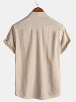 Comfort Solid Beige Short Sleeve Sport Shirt