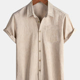 Comfort Solid Beige Short Sleeve Sport Shirt