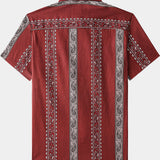 Hawaiian Retro Paisley Stripe Pattern Vacation Shirt
