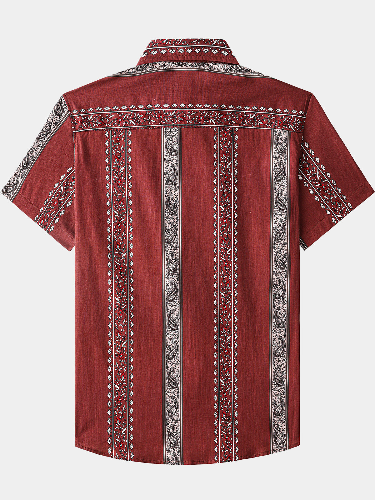 Hawaiian Retro Paisley Stripe Pattern Vacation Shirt