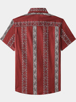 Hawaiian Retro Paisley Stripe Pattern Vacation Shirt