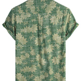 Retro Casual Cotton Hawaiian Shirt for Men with Pocket