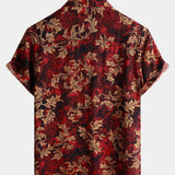 Vintage Floral Hawaiian Summer Short-Sleeve Shirt