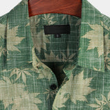 Retro Casual Cotton Hawaiian Shirt for Men with Pocket