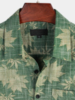 Retro Casual Cotton Hawaiian Shirt for Men with Pocket