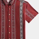 Hawaiian Retro Paisley Stripe Pattern Vacation Shirt