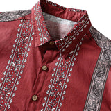 Hawaiian Retro Paisley Stripe Pattern Vacation Shirt