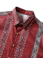 Hawaiian Retro Paisley Stripe Pattern Vacation Shirt