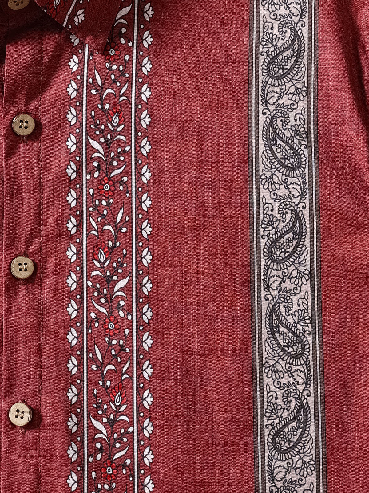 Hawaiian Retro Paisley Stripe Pattern Vacation Shirt