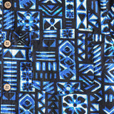 Blue and Black Geometric Beach Shirt