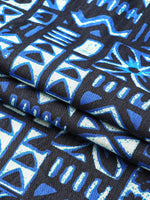 Blue and Black Geometric Beach Shirt