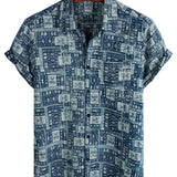 Men's Retro Casual Cotton Short-Sleeve Shirt