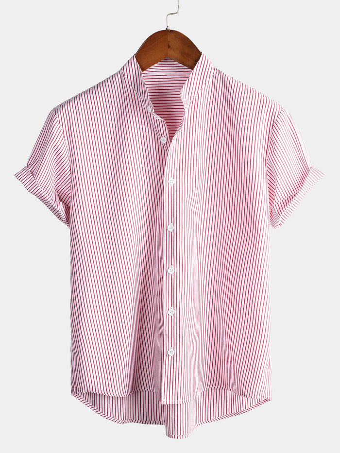 Striped Short-Sleeve Breathable Shirts