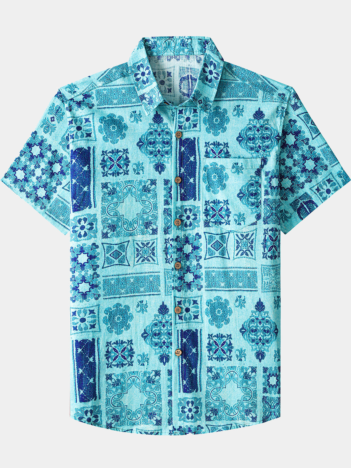 Geometric Hawaiian Patchwork Shirt
