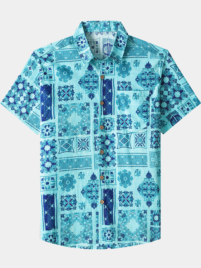 Geometric Hawaiian Patchwork Shirt