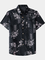 Vintage Hawaiian Geometric Pattern Vacation Beach Shirt