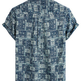 Men's Retro Casual Cotton Short-Sleeve Shirt