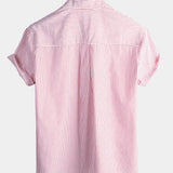 Striped Short-Sleeve Breathable Shirts
