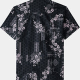 Vintage Hawaiian Geometric Pattern Vacation Beach Shirt