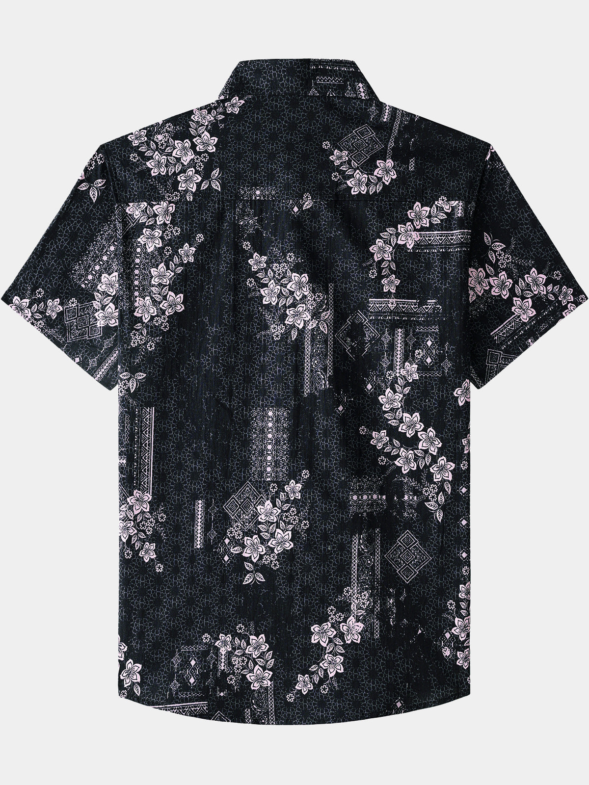 Vintage Hawaiian Geometric Pattern Vacation Beach Shirt