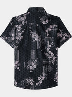 Vintage Hawaiian Geometric Pattern Vacation Beach Shirt