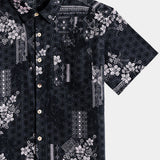 Vintage Hawaiian Geometric Pattern Vacation Beach Shirt
