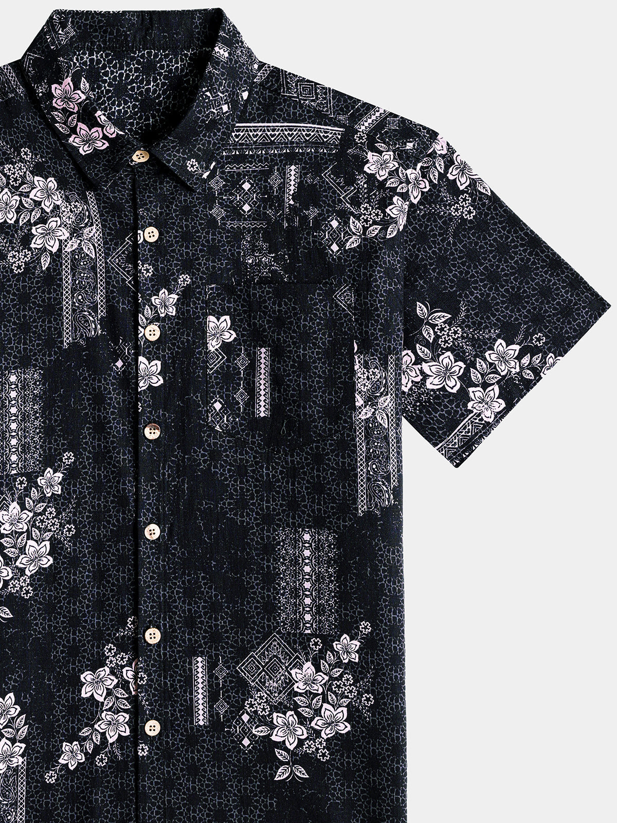 Vintage Hawaiian Geometric Pattern Vacation Beach Shirt